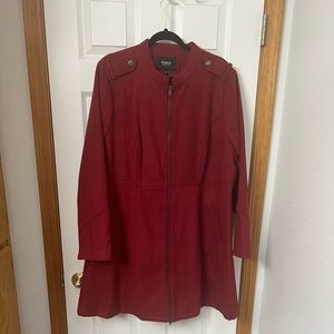 Wool Zip-Front Fit & Flare Coat